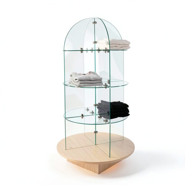 Glass Merchandiser Econoco WDGLRDMP Round Base 57" x 57" Display-3