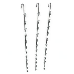3 Single Strip 12 Clip Hanging Potato Chip, Candy & Snack Display Rack (Zinc)-0