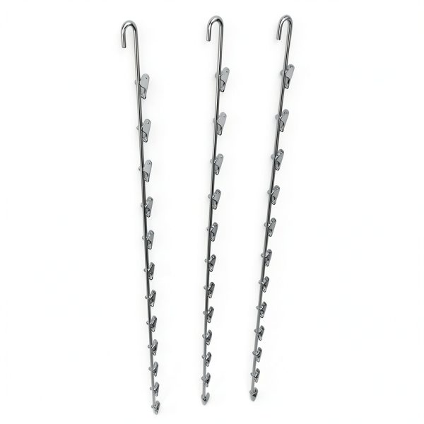 3 Single Strip 12 Clip Hanging Potato Chip, Candy & Snack Display Rack (Zinc)-0