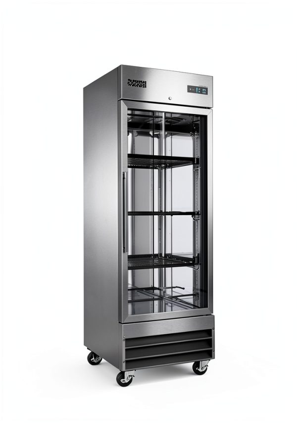 Xiltek 29" Stainless Steel Glass Door Reach-in Refrigerator 23 cu ft-1