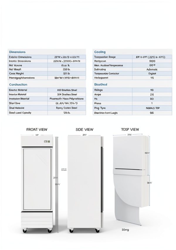 Xiltek 29" Stainless Steel and Glass Door Commercial Reach-in Freezer - 23 cu. ft-2