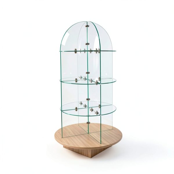Glass Merchandiser Econoco WDGLRDMP Round Base 57" x 57" Display-1