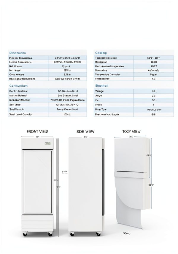 Xiltek 29" Stainless Steel Glass Door Reach-in Refrigerator 23 cu ft-2