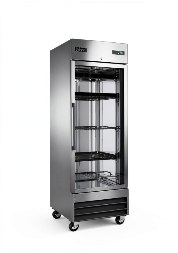 Xiltek 29" Stainless Steel and Glass Door Commercial Reach-in Freezer - 23 cu. ft-1